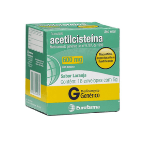 Produto Acetilcisteina 600mg caixa com 16 envelopes genérico eurofarma foto 1