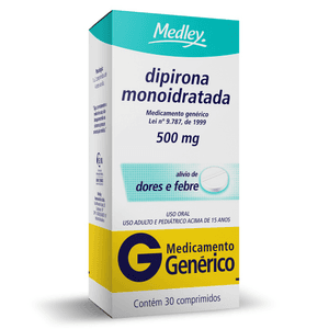 Produto Dipirona sodica 500mg caixa com 30 comprimidos generico medley foto 1