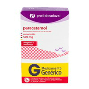 Produto Paracetamol  500mg com 20 comprimidos para uso adulto e pediatrico foto 1