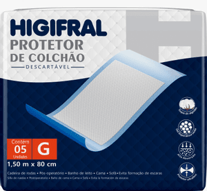 Produto Protetor de colchão descartável higifral 150x80cm g 5 und foto 1