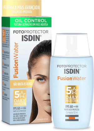 Produto Protetor solar facial fusion water oil control fps60 com 50ml isdin foto 1