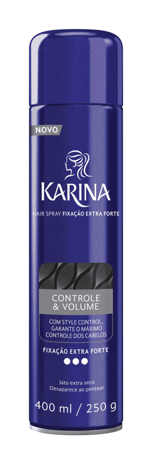 Produto Hair spray karina  controle & volume 400ml - fixação extra forte foto 1