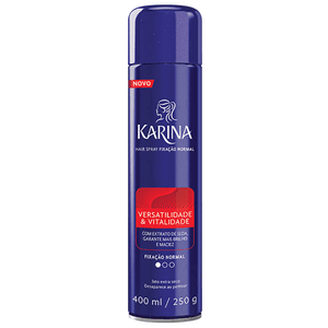 Produto Hair spray karina  versatilidade e vitalidade 400ml - fixação normal foto 1