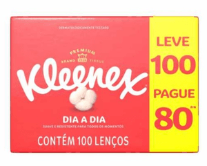 Produto Lenco de papel kleenex box leve 100 unidades pague 80 unidades foto 1