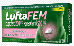 Produto Luftafem 200mg+500mg caixa com 6 comprimidos revestidos foto 1