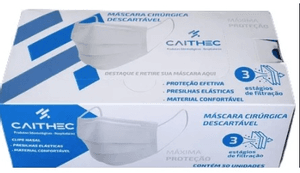 Produto Caithec mascara descartavel tripla caixa com 50 unidades foto 1