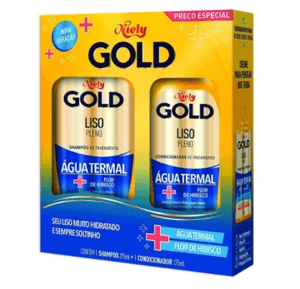 Produto Kit niely gold liso pleno / liso prolongado shampoo 275ml + condicionador 175ml foto 1