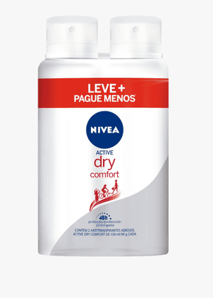 Produto Kit desodorante aerossol nivea active dry comfort 150ml com 2 unidades leve mais pague menos foto 1
