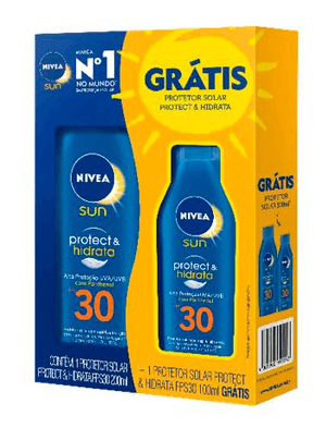 Produto Nivea sun protect & hidrata fps30 200ml gratis protect & hidrata fps30 100ml foto 1