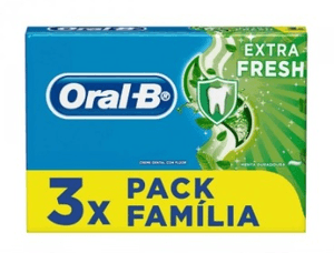 Produto Kit creme dental oral b extra fresh 70g pack familia  com 3 unidades foto 1