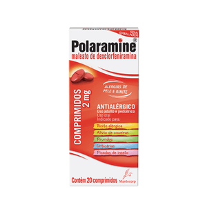 Produto Polaramine 2 mg com 20 comprimidos foto 1