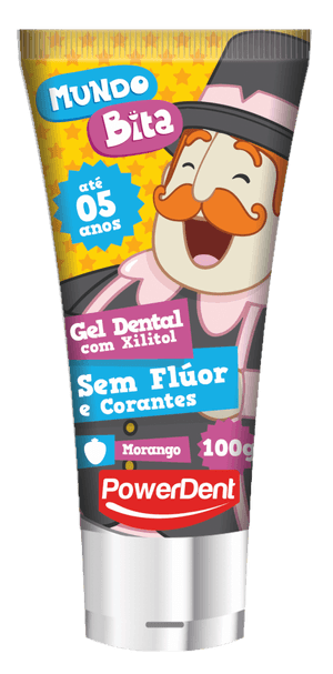 Produto Gel dental powerdent mundo bita morango ref 1465 foto 1