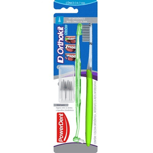 Produto Kit powerdent ortho conico escova dental + escova intertufo + 6 refil interdentais foto 1