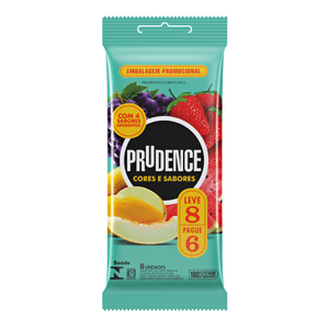 Produto Preservativo prudence cores e sabores mix leve 8 pague 6 unidades foto 1
