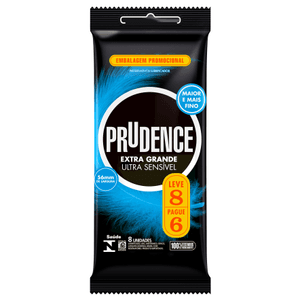 Produto Preservativo prudence extra grande ultra sensível leve 8 pague 6 unidades foto 1
