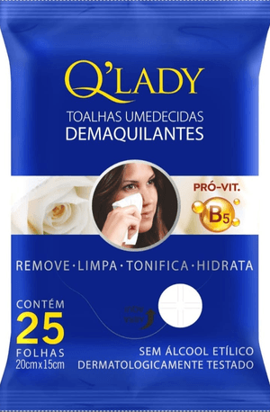 Produto Qlady toalhas umedecidas demaquilantes com 25 unidades foto 1