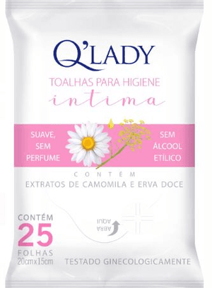 Produto Toalhas para higiene íntima com 25 unidades q`lady foto 1