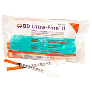 Produto Seringa para insulina bd ultra fine 100ui agulha curta 0,30x8mm 10un foto 1