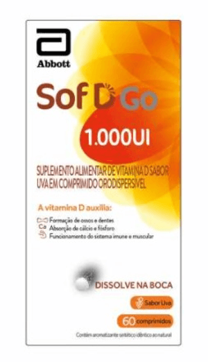 Produto Sof d go 1.000ui caixa com 60 comprimidos sabor uva foto 1