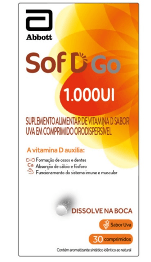 Produto Sof d go 1000ui caixa com 30 comprimidos sabor uva foto 1