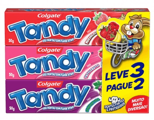Produto Creme dental tandy sabores sortidos 50g leve 3 pague 2 unidades foto 1