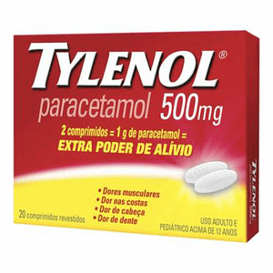 Produto Tylenol 500mg caixa com 20 comprimidos revestidos para uso adulto e pediatrico foto 1