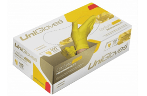 Produto Luva de procedimento unigloves premium quality yellow tamanho m caixa com 100 unidades sem po foto 1