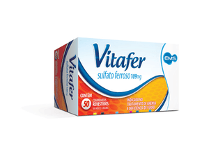 Produto Vitafer sulfato ferroso 50 comprimidos ems foto 1